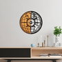 Wallity Reloj de Pared Decorativo de Madera Nogal y Negro 56 cm - 70